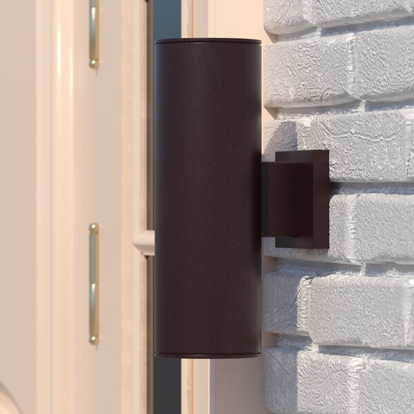 Vaxcel Chiasso Aluminum 2 Light Bronze Contemporary Outdoor Tube Wall Light T0654 - main